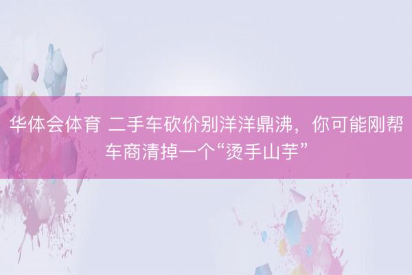 华体会体育 二手车砍价别洋洋鼎沸，你可能刚帮车商清掉一个“烫手山芋”