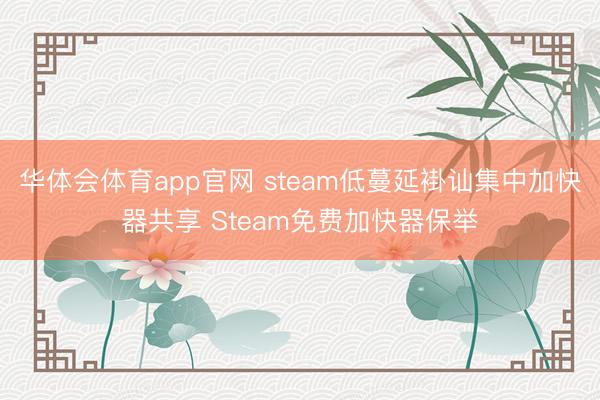 华体会体育app官网 steam低蔓延褂讪集中加快器共享 Steam免费加快器保举