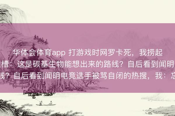 华体会体育app 打游戏时网罗卡死,我捞起一旁我弟的毕业论文吐槽:这是碳基生物能想出来的路线?自后看到闻明电竞选手被骂自闭的热搜,我:忘关麦了